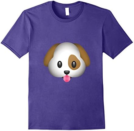Mens Emoji T Shirt Dog Puppy Tongue Lick Cute Adorable Bark Out Medium Purple
