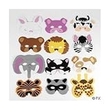 Fun Express Assortment Kids Foam Animal Face Masks Zoo Farm Party Costume (2-Pack of 12)