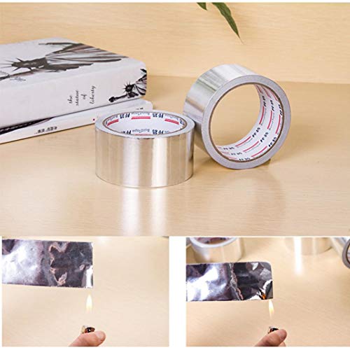 LiPing 50MM X 10M Household Heat-Resistant Waterproof Aluminum Foil Tape Repair Kitchen Cooker Plate Deflector Plate Insulation Sheet Cook Kitchen Tool (A)