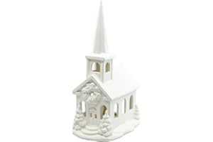 NEW HAMPSHIRE CRAFTWORKS Holiday Village Winter Church Candle Votive Lantern - Paint Your Own Ceramic Keepsake