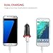 Yoobao USB C Car Charger, Flush Fit Dual Port 5V/3A Type C USB Car Adapter for iPhone X/ 8 Plus/ 8 /7 , Google Pixel/2 /2 XL, Oneplus 5T/ 5/ 3, Nexus 5X/ 6P, Galaxy S8, LG G5/ G6/ V20, Lumia 950