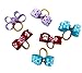 PET SHOW 20 Pack Mini Small Dogs Hair Bows With Rubber Bands Ribbon Rhinestone Dog Puppy Yorkie Grooming Tiny Topknot Hair Accessories Assorted Color