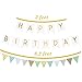 Alodidae White and Gold Birthday Decorations, White Happy Birthday Banner with Gold Foil Letters, Pom Poms Flowers Kit, Hanging Swirl, Pennant Flags for 1st Birthday, Kids, Girl, Adult (White)