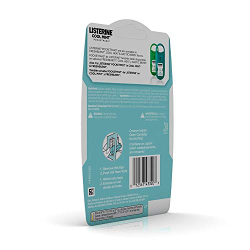 Listerine Tiras Strips Pocketpaks Kit Com 72un Cool Mint