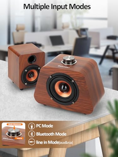 Senmeki Computer Speakers, Mini PC Speaker with Subwoofer, Desktop 2.1 USB Powered Speakers, Bluetooth 5.0 and RCA Input for PC, Laptops, Turntable, Phones, Tablets (K02)
