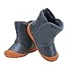 Kuner Baby Boys Pu Leather Faux Fleece Rubber Soles Warm Snow Boots (13.5cm(12-18Months), Gray)