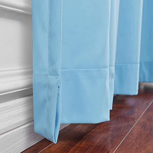 cololeaf 5ft Wide x 7ft Tall Flat Hooks Hanging for Hospital Medical Clinic SPA Lab Cubicle Curtain Divider Privacy Screen, in Blue Customizable