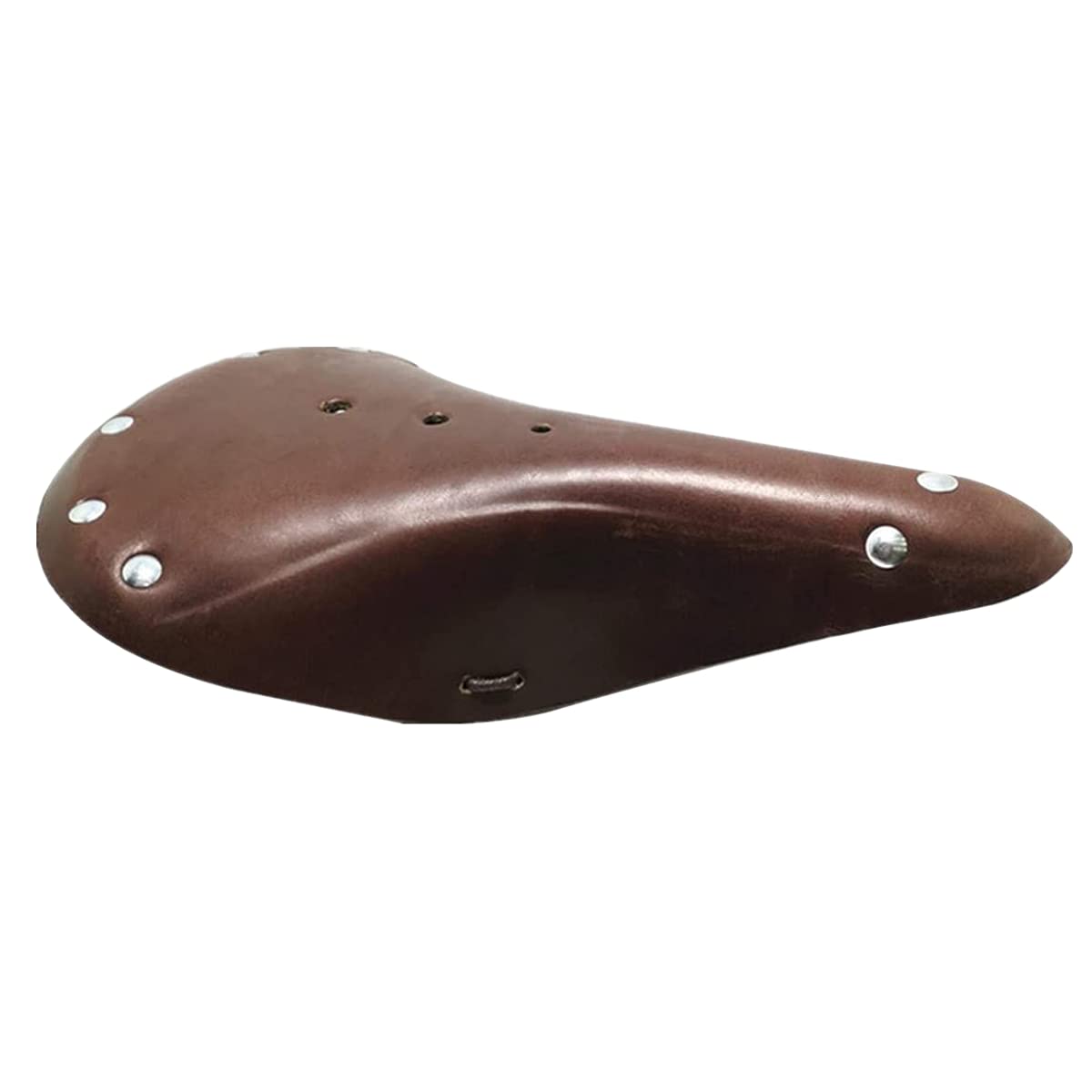 Photo 1 of UNISTRENGH Vintage Bicycle Saddle Classic Leather Bike Seat Comfortable City Touring Road Bike MTB Saddles (Maroon)