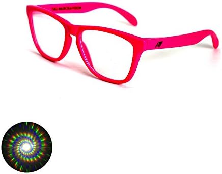 Spiral Diffraction Glasses - Pink Frame