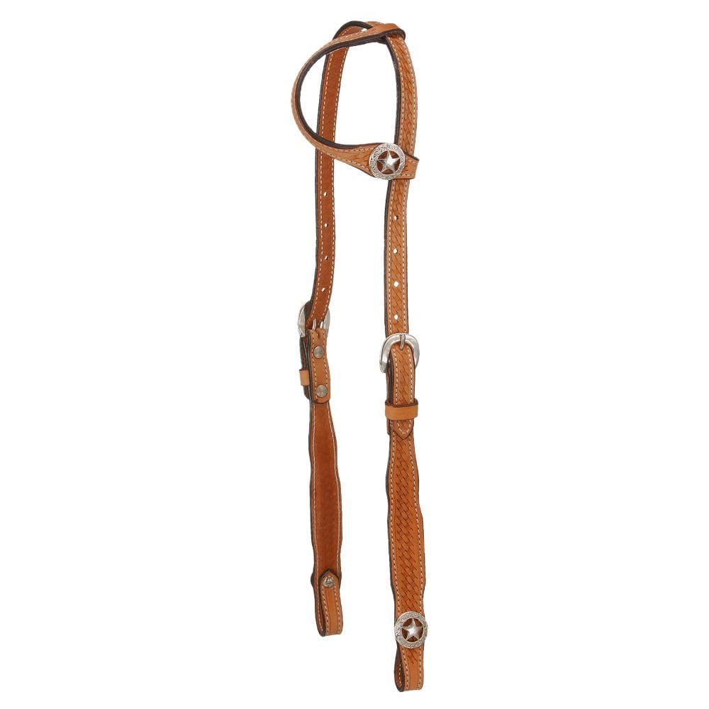 Tough 1 Royal King Square Cheek Single Ear Headstall, Medium Oil