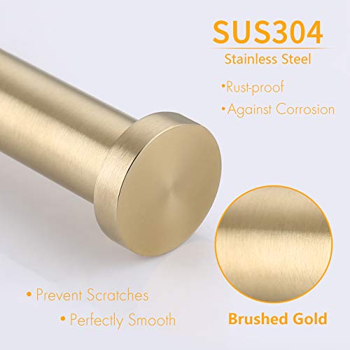 KES Bathroom Towel Ring SUS 304 Stainless Steel Towel Holder for Kitchen Modern Square Style Wall Mount No Drill Brushed Brass Finish, A2480DG-BZ - Thumbnail 5