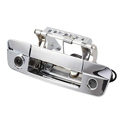Eway Chrome Tailgate Handle Waterproof Backup Camera for Dodge Ram 2009-2012 Reverse Reversing Vehicle Safety Rear View Night Vision Backing Replacement Cameras