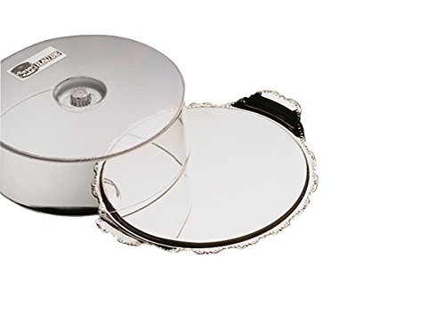 Plat De Service 31 5 X 37 5 Cm En Acier Inoxydable Assiette A Gateau Assiette A Gateau Avec Bord Baroque Et Cloche Extra Stable Hauteur Du Cou Aps Plat A Tarte Avec Cloche