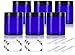 JUVITUS 4 oz / 120​ ​ml Cobalt Blue Glass Straight Sided Jar with Black Smooth Lid (​6 pack)
