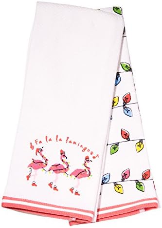 Balmont Collection Lit Flamingos Kitchen Towels (Set of 2), 16" x 26", Multi