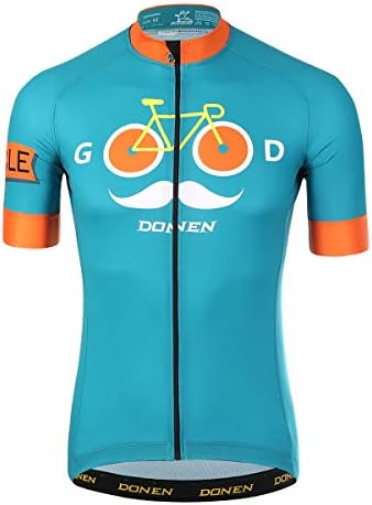 DONEN Cycling Jersey Men Bike Jersey Short Sleeve with Moisture Wicking Breathable Bike Shirt and bib Shorts for Men