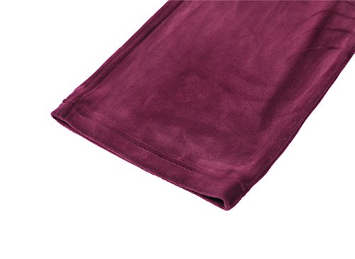 Dolcevida Women's Active Solid Velour Tracksuit Zip up Hoodie and Sweat Pant Set (Wine, M)