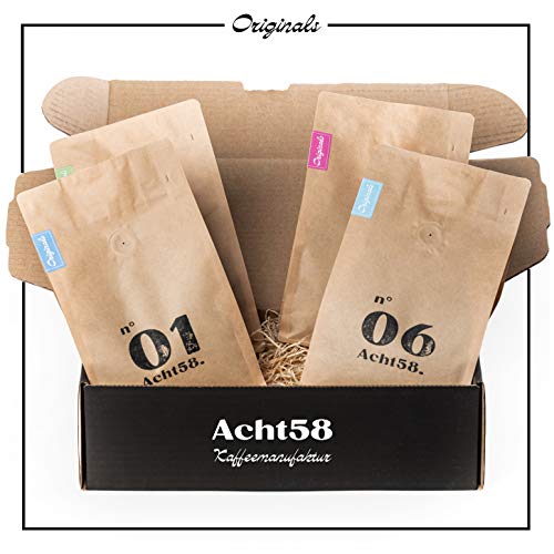 Probier-Paket von Acht58 – 4 x 250g feinste Kaffee- & Espresso-Bohnen – Perfektes Kaffee-Geschenk-Set – ganze Bohnen – Bild 4