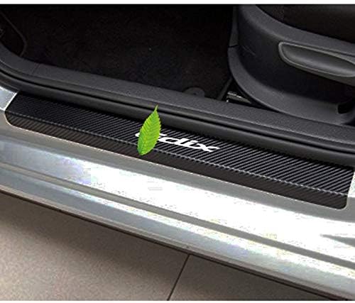 Universal door Sill Scuff Plate Protector Stickers with Edix logo, car door sill protector film, car Door sill plate protector film stickers, Door sill entry guards protector stickers for Honda White