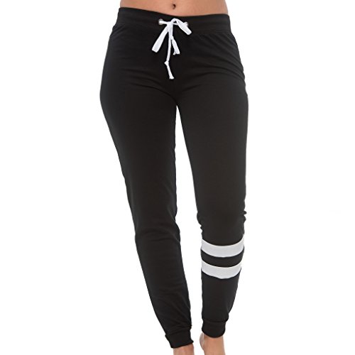 [E300P-BK-L] Coco-Limon Boss Capri Womens Jogger - French Terry, Crop Sweatpant, Black, Large