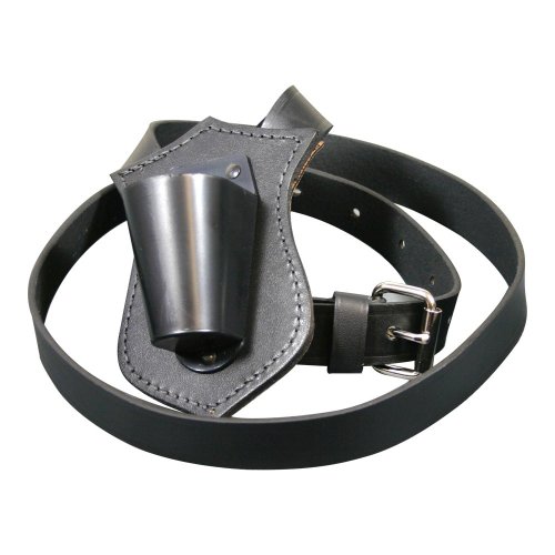 Black Single Leather Sling Carrying Belt Color Guard Parade Flagpole Holder