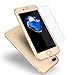 iPhone 7 Plus Case, Coocolor [Perfect Fit] 360 Degree All-around Ultra Thin Full Body Coverage Protection Dual Layer Hard Slim Case + Tempered Glass Screen Protector For iPhone 7 Plus-Gold