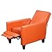 Best Selling Davis Leather Recliner Club Chair, Burnt Orange