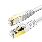 KASIMO CAT 8 Ethernet Cable 15 ft White Round Network Gigabit Ethernet LAN Cable,High Speed 40Gbps 2000Mhz SFTP LAN Wires Internet Patch Cable with RJ45 Connector for Switch/Router/Modem