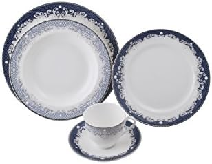 5 Pcs Dinner Set - Victorian Lace Blue