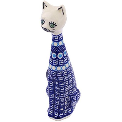 Click Here to See More Images Ceramika Bona H7152G Polish Pottery Ceramic Cat Figurine Hand Painted, 10-Inch