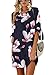 Minipeach Women's Summer Round Neck Printed Casual Mini Dress Navy