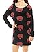 Allegra K Women's Scoop Neck Drop Shoulder Printed Tunic Knit Shirt Red-Skull M (US 10)