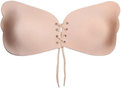 Boss Babe Self Adhesive Bra Strapless Silicone Push Up Invisible Reusable Bras For Women (A, Nude)