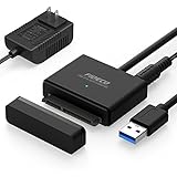 Sata Cable, FIDECO USB 3.0 to SATA Adapter Cable-SATA to USB 3.0 External Converter Supports UASP SATA III for 2.5" 3.5" SSD/HDD Drives,with 12V 2A Power Adapter