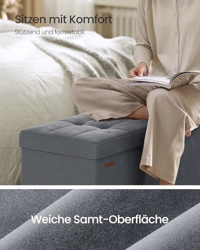 Sitzbank mit Stauraum, Hocker faltbar, 112 L, 38 x 110 x 40 cm