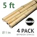 Bond SMG12068 Miracle-Gro Super Pole, 5ft x 1in Bamboo Stakes, 4 Pack, Natural