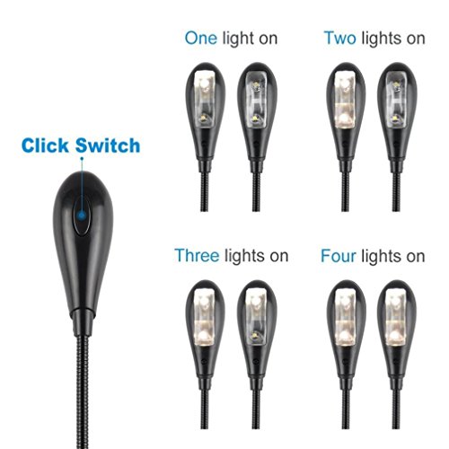 lotus.flower Book Music Stand Light Reading Light USB Battery Operated Clip on and Portable Lights (4LED) - Thumbnail 7
