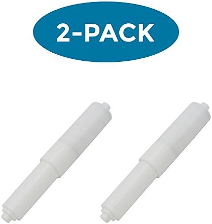 (2 PACK) ELBA Universal Plastic Toilet Paper Holder, Spring Loaded Replacement, White