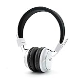 GranVela Q8 Lightweight Foldable Wireless Bluetooth On-Ear Headphones with Microphone, Micro SD Card Player, FM Radio and 3.5mm Detachable Cable Stereo Headset - White