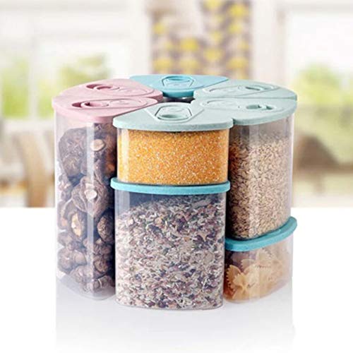 yanQxIzbiu Storage Container Premium Plastic Kitchen Food Cereal Grain Bean Rice Storage Box Triangle Container Case - Pink 500ml