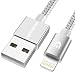 UNBREAKcable iPhone Charger Lightning Cable - [Apple MFi Certified] Double Nylon Braided iPhone Cable Compatible with iPhone Xs XS Max XR X/iPad/iPod - 1M 3.3ft Silver Grey