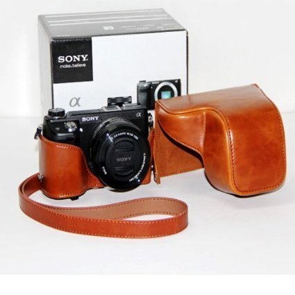 PDXD-share "Ever Ready" Protective Leather Camera Case, Bag for Sony Nex-6