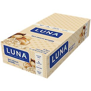 LUNA BAR – Gluten Free Bar – White Chocolate Macadamia Flavor – (1.69 Ounce Snack Bar, 15 Count)