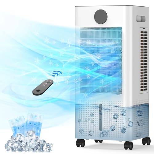 Photo 1 of Windowless Portable Air Conditioner, 12H Timer & 2-Gal Tank, 3-IN-1 Portable AC Unit with Remote, 75°Oscillation, 3 Modes & 3 Speeds, Ultra-Quiet 24" Ventless Swamp Cooler for Room Home Office