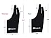 Digital Drawing Glove for Artist Graphic Drawing Tablet iPad Pro, Palm Rejection Two Finger Sketch Smudge Guard Art Gloves, Right Left Hand, Woman Set of 2 Black