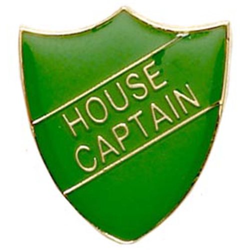 Green 22mm x 25mm House Captain Shield Badge Amazon.co.uk Sports