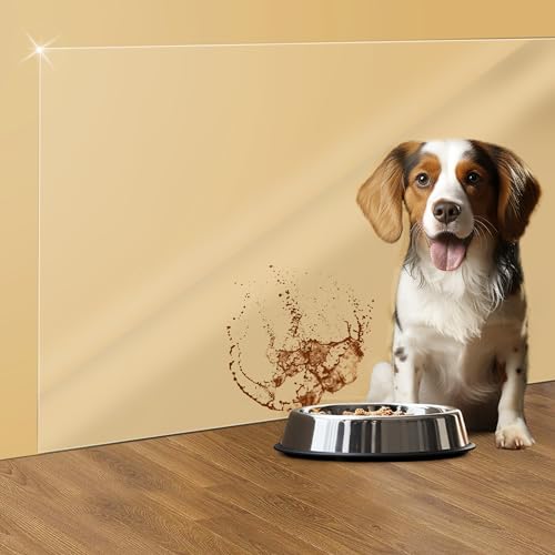Photo 1 of Clear Wall Protector Contact Paper, Wall Protector Sheets for Painted Wall, Self Adhesive Removable Wallpaper for Protect Furniture, Chair Back, Wall Behind Pet Food Bowl, Bin, Mop, Sink 32.8ft