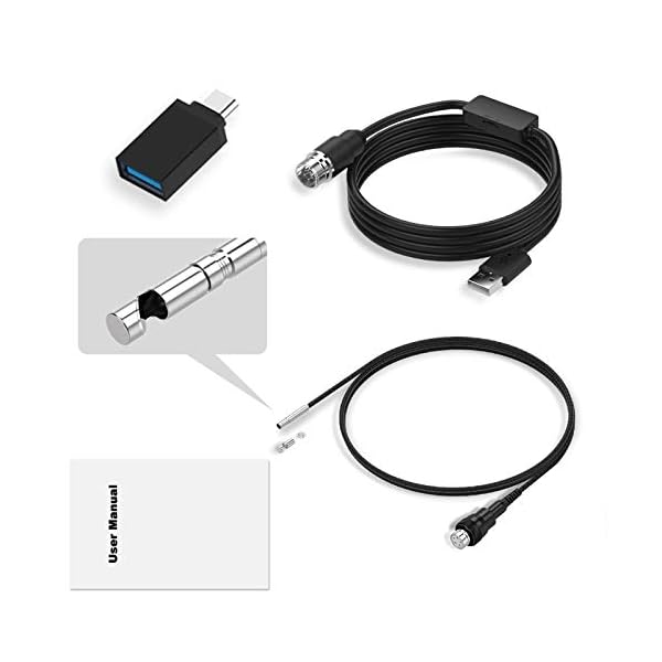 Teslong Gewehrendoskope, Fass Endoskopkamera, 0.2-Zoll-kurzem Fokus Gun Barrel Endoskop,Laufkamera, Endoskopkamera mit Licht,Inspektionskamera mit 6 LED Licht für Windows Mac,Linux, Android (1m) – Bild 7
