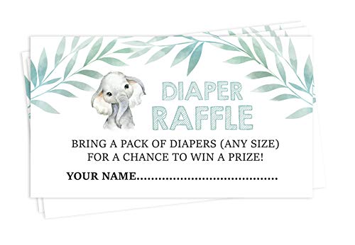 Inkdotpot 30 Baby Elephant Gender Neutral Baby Shower Diaper Raffle Ticket Lottery Insert Cards Supplies Games For Baby Shower Party Bring A Pack Of Diapers To Win Favors Gifts And Prizes