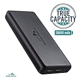 Boulder Pack Co. Compact True-Capacity 20000 mAh Power Bank (with 2 Fast-Charge Smart-Output 3.0A Ports, Pass-Through Charging & TSA Compliant) Compatible with iPhone, iPad, and Android